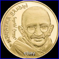 GOLD COIN Mahatma Gandhi Goldmünze 0,5 g 9999 AU PROOF 2020