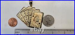 GOLd 10k Playing Card poker Ace casino gamble blackjack charm Pendant luck solid