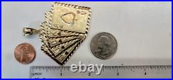 GOLd 10k Playing Card poker Ace casino gamble blackjack charm Pendant luck solid