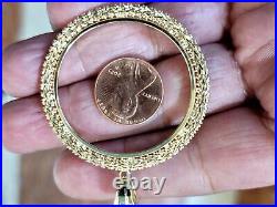 GOLd 14k Cuban Bezel 50 pesos pendant Mexico moneda centenario solid frame bisel GOLd 14k Cuban Bezel 50 pesos pendant Mexico moneda centenario solid frame bisel