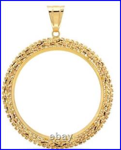 GOLd 14k Cuban Bezel 50 pesos pendant Mexico moneda centenario solid frame bisel GOLd 14k Cuban Bezel 50 pesos pendant Mexico moneda centenario solid frame bisel