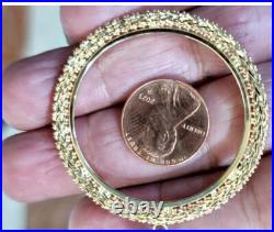 GOLd 14k Cuban Bezel 50 pesos pendant Mexico moneda centenario solid frame bisel GOLd 14k Cuban Bezel 50 pesos pendant Mexico moneda centenario solid frame bisel