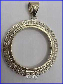 GOLd Bezel 50 pesos pendant 14k mexican centenario coin frame bisel SOLID oro