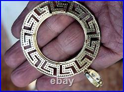 GOLd Bezel 50 pesos pendant 14k mexican centenario coin frame bisel cz SOLID