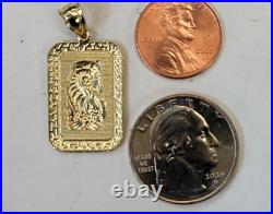 GOLd Lady Fortuna nugget good luck 10k pendant charm necklace solid 1.35