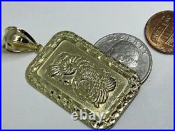 GOLd Lady Fortuna nugget good luck 10k pendant charm necklace solid gift 2.15