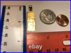 GOLd Money $ $100 Hundred Dollar Pendant bill SOLID 10K Luck Hip Hop gift 1.50