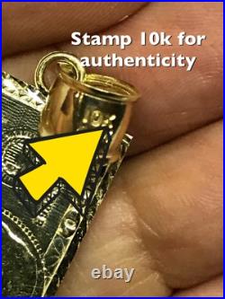 GOLd Money $ $100 Hundred Dollar Pendant bill SOLID 10K Luck Hip Hop gift 1.50