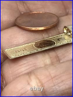 GOLd Money $ $100 Hundred Dollar Pendant bill SOLID 10K Luck Hip Hop gift 1.50