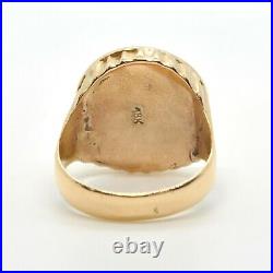 Gents Mens SOLID18k Yellow Gold 1896 1/2 Sovereign Fine Coin Bezel Ring Size 12