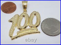 GoLD 100 pendant $ 10k Lucky luck bling necklace diamond cut hip hop 2 Big