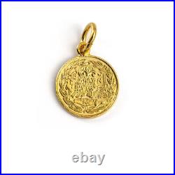Goddess Athena Owl of Wisdom Pendant Solid 14K Gold Ancient Greek Coin