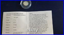 Gold Coin Liberty Remembering 9/11 Commemorative. 5 gram, 14k solid gold