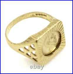 Gold EMPERADOR MAXIMILIANO Ring 9ct Yellow Gold ESTADOS UNIDOS MEXICANOS Coin