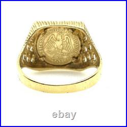Gold EMPERADOR MAXIMILIANO Ring 9ct Yellow Gold ESTADOS UNIDOS MEXICANOS Coin