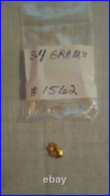 Gold nugget 3.4 grams from Cali. Gold Rush