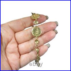 Gorgeous 14K Gold Italian Tagliamonte Coin Link Bracelet