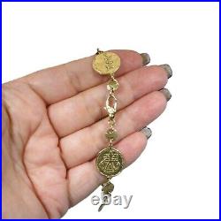 Gorgeous 14K Gold Italian Tagliamonte Coin Link Bracelet