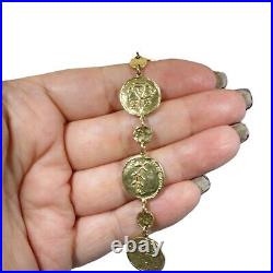 Gorgeous 14K Gold Italian Tagliamonte Coin Link Bracelet