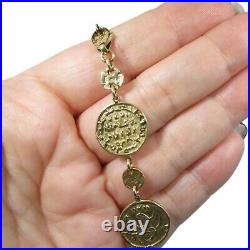 Gorgeous 14K Gold Italian Tagliamonte Coin Link Bracelet