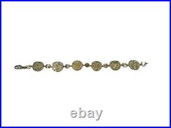 Gorgeous 14K Gold Italian Tagliamonte Coin Link Bracelet