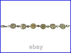 Gorgeous 14K Gold Italian Tagliamonte Coin Link Bracelet