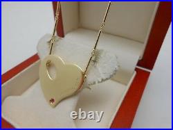 Gorgeous Heavy Designer ROBERTO COIN 18k Solid Yellow Gold Heart Ruby Necklace
