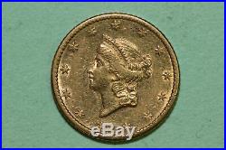 Grades Extra Fine 1849 Type 1 US $1.00 Liberty Head Gold Coin (GOLD637)