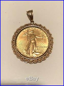 Half Ounce Liberty $25 Gold Coin Framed Up For Necklace