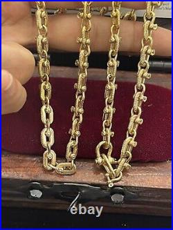 Handmade 14k Solid Gold Shackle Link Chain 24 Long