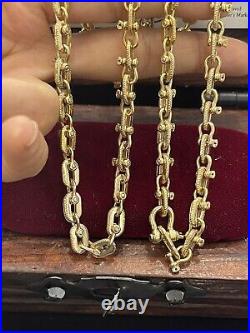 Handmade 14k Solid Gold Shackle Link Chain 24 Long
