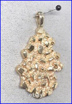 Heavy 14k Yellow Gold Solid Nugget Hammered Gold Pendant Charm 1.25 7.96g