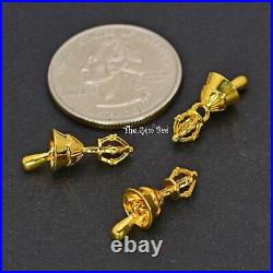 Heavy 18k Solid Yellow Gold Fancy Bell Charm Pendant Finding (1)