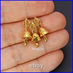 Heavy 18k Solid Yellow Gold Fancy Bell Charm Pendant Finding (1)