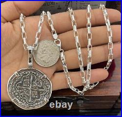 Heavy Atocha Shipwreck Mel Fisher Silver Coin Pendant With Solid Silver Chain24