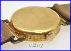 Henglebert vintage deco 1928/33 18k 30mm unisex solid gold coin style watch