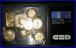 Huge Solid Gold Bar & Coin Pendants Lot 24k 22k 18k 14k Not Scrap! 38.7 Grams