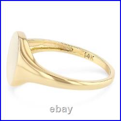 Ioka -14K Solid Real Gold Round Plain Polished Women's Signet Ring in sizes 4-9