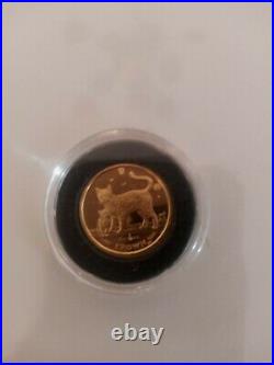Isle of Man 2002 Bengal Cat & Kitten 1/10 oz Solid 999 Gold Coin