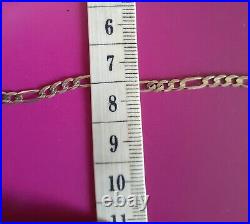 Italian 9k Solid Gold Figaro 3+1 Link Chain 7.19g 69cm Mens Womens