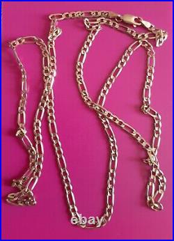 Italian 9k Solid Gold Figaro 3+1 Link Chain 7.19g 69cm Mens Womens
