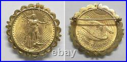 J1064 Vintage 1927 Saint Gaudens $20 Gold Coin in 22K Solid Yellow Gold Pin