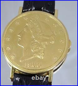 Jaeger leCoultre $20 Liberty Gold Double Eagle Coin Watch 22K/18K Very Rare