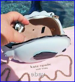 Kate Spade Puffy Puffer Fish Crossbody Leather Bag Blue Glow NEW $328