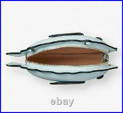 Kate Spade Puffy Puffer Fish Crossbody Leather Bag Blue Glow NEW $328