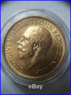 King George V 1913 Full Sovereign Coin 22ct Solid Gold 8 Grams