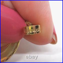 L@@K Solid 14K 3-Color GOLD 2-sided MEDALLION PENDANT Lady of Guadalupe & Jesus