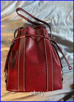 Lancel Paris Elsa Bucket Shoulder Bag With Coin Purse Red Leather Strap NWT Vtg