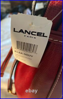 Lancel Paris Elsa Bucket Shoulder Bag With Coin Purse Red Leather Strap NWT Vtg