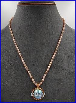 Large Mabe Pearl Stamped 18CT Solid Gold Metal Base & Clasp With Diamonds